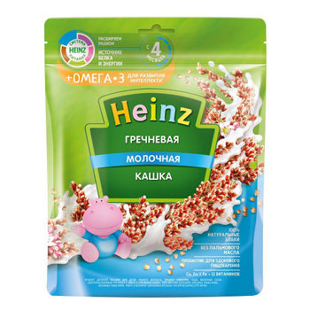 Heinz каша гречневая молочная Omega 3, 4+меc. 200г 