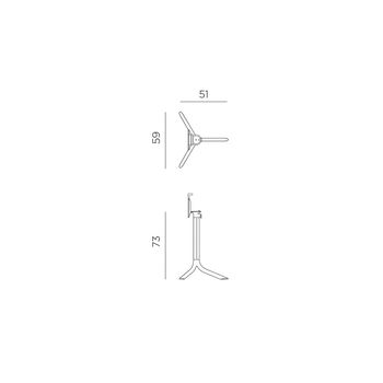 Picior (baza) de masa aluminiu Nardi BASE FLUTE vern. tortora 55659.00.000