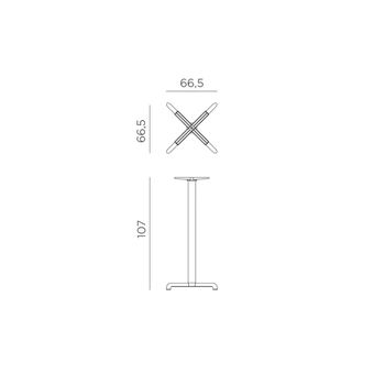 Picior (baza) de masa aluminiu Nardi BASE CALICE ALU HIGH vern. antracite 52752.00.000