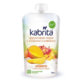 Piure din mango și frișcă Kabrita, 100g 