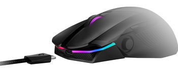 Gaming Mouse Asus ROG Chakram Core, Optical,100-16000 dpi, 9 Buttons, Ergonomic RGB, Adj. Weight,USB 