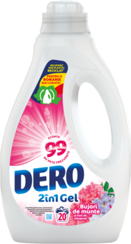 Dero gel 2in1 Bujori de munte și Flori de stânjenel, 1L, 20 spălări 