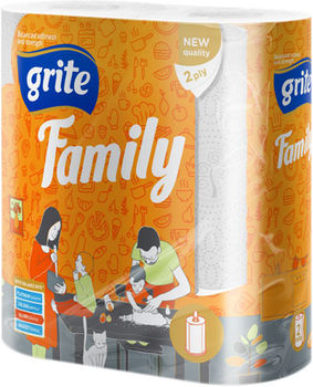 GRITE - Полотенце кухонное Family 2 слоя 2 рулона 14.94м 