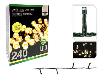 Luminite de Craciun "Fir" 240LED extra alb-cald, 18m cablu verde 