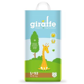 Подгузники Lovular Giraffe L (8-15 кг), 52 шт. 