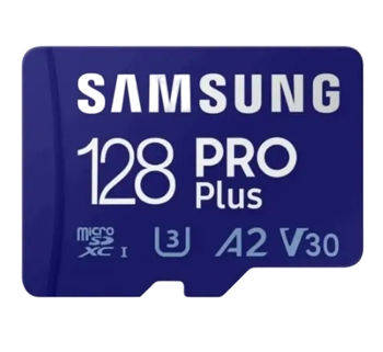 128GB MicroSD (Class 10) UHS-I (U3)+SD adapter, Samsung PRO Plus "MB-MD128KA" (R/W:160/120MB/s) 