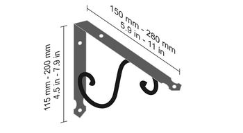 cumpără Suport poliță Ornament 280x200 mm, fier forjat în Chișinău 