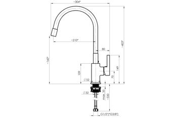 Кухонный смеситель с гибким шлангом RUBINETA FLEXY-33 (BK2) FL300668 