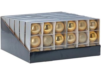 Set globuri pentru brad 9X60mm, aurii in cutie 