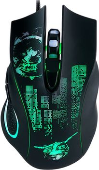 Gaming Mouse Qumo Gremlin, Optical,1200-3200 dpi, 6 buttons, Soft Touch, 4 color backlight, USB 