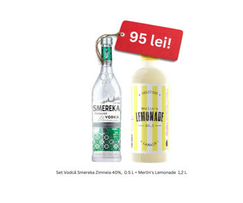 Набор Водка Smereka Zimneia 40%,  0.5 L + Merlin's Lemonade  1,2 L 
