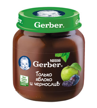 Gerber пюре яблоко-чернослив 5+мес. 130г 