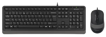Набор клавиатура + мышь A4Tech F1010, проводной, черный/серый 