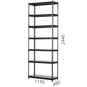 купить Стеллаж металлический 7 полок 1195x480x2440 мм антрацит в Кишинёве 