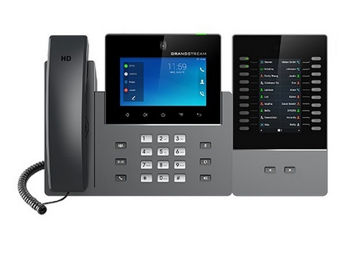 Grandstream GXV3450 Video, 16 SIP, 16 Lines, Android, 5" Touch Screen, PoE, Wi-Fi 5, Black 
