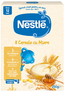 Каша Nestle 8 злаков, с мёдом, безмолочная, (12 м+), 250 г 