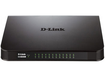 D-Link DES-1024A/E1B L2 Unmanaged Switch with 24 10/100Base-TX ports, 8K Mac address, Auto-sensing, Plastic case (retelistica switch/сетевой коммутатор)
