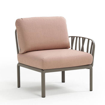 Кресло модуль правый / левый с подушками Nardi KOMODO ELEMENTO TERMINALE DX/SX TORTORA-rosa quarzo 40372.10.066