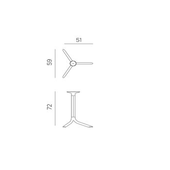 Picior (baza) de masa aluminiu Nardi BASE BREAK vern. bianco 55853.00.000