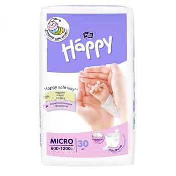 Scutece Bella Baby Happy Micro (0,6-1,2 kg), 30 buc. 