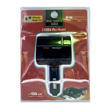 Prize p/auto dubla 1in1 WF-068 USB 2100mA G34-32 