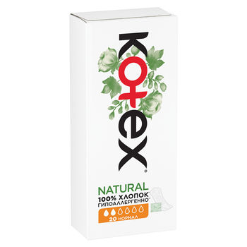 Absorbante pentru fiecare zi Kotex Natural Normal, 20 buc. 