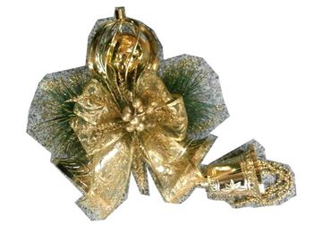 Decoratiune pentru brad "Clopotei cu suspensie" 12X10cm (rosu, argintiu, auriu) 