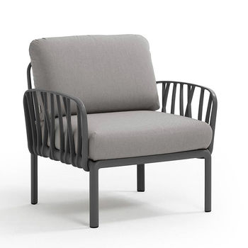 Кресло с подушками для сада и терас Nardi KOMODO POLTRONA ANTRACITE-grigio 40371.02.172