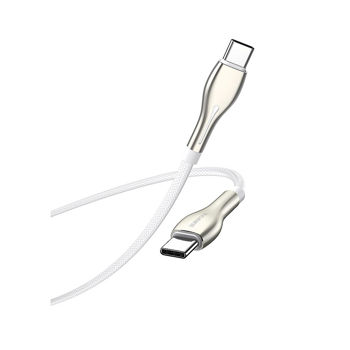 Cablu Borofone BU29 Exquisite 60W charging data cable Type-C to Type-C 1.2m, white 753649