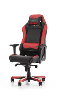 Gaming Chairs DXRacer - Iron GC-I11-NR-S4, Black/Black/Red - PU leather & PVC leather, Gamer weight up to 130kg / growth 160-195cm,Foam Density 52kg/m3, 5-star Wide Alum Base,Gas Lift 4 Class,Recline 90*-135*,Armrests:4D,Pillow-2,Caster-3*PU,W-30kg