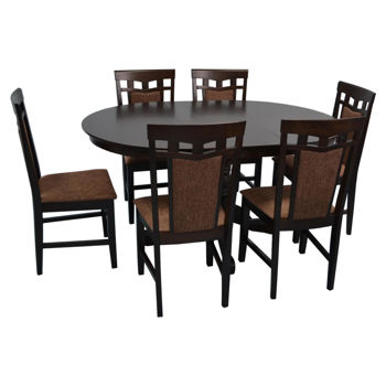 Costacurta Стол Capella Chocolate + 6 стульев Deepa R Chocolate/ Brown