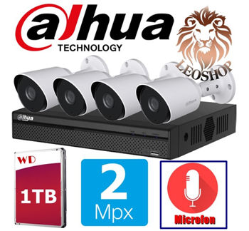 КОМПЛЕКТ DAHUA 4 Камеры 2 Мп Микрофон HDD 1ТБ ГАРАНТИЯ 3 ГОДА!!!, HD-TVI DH-HAC-HFW1230TP-A-0280B-S4 