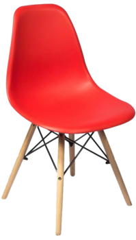 купить Пластиковый стул с деревянными ножками, 500x460x450x820 мм, красный в Кишинёве 
