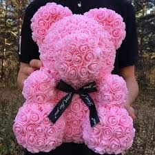 Медведь из розовых    роз 40 см 