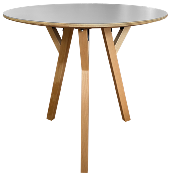 купить Круглый деревянный стол с деревянными ножками, окрашенными в серый цвет, и металлической опорой в Кишинёве 