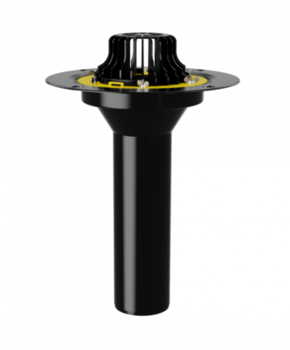 Воронка VM 110x450 с обжимным металлическим фланцем и листвоуловителем 