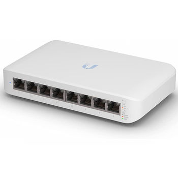 Ubiquiti UniFi Switch USW-Lite-8-POE, 8-Port Gigabit RJ45, 4xPoE+ IEEE 802.3af/at , 52W POE supply, Non-Blocking Throughput: 8 Gbps