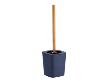 Щетка WC c подставкой Tendance Rubber, ручка бамбук, синий 