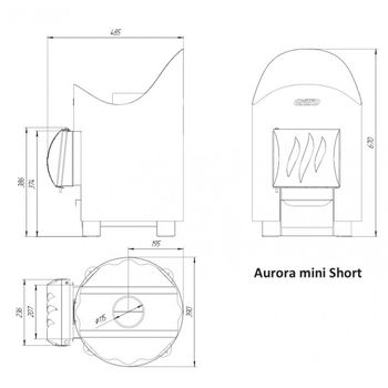 Банная печь Aurora mini Short 