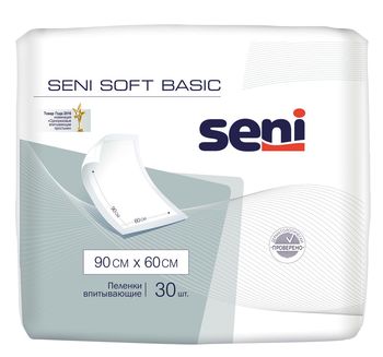 Впитывающие пеленки для постели Seni Basics Soft, 90x60 см, 30 шт. 