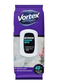 купить Влажные салфетки Vortex для ванной, с клапаном, 48 шт. в Кишинёве 