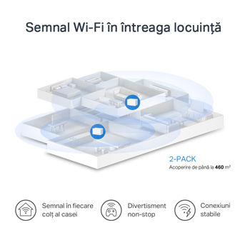 Whole-Home Mesh Dual Band Wi-Fi 6 System MERCUSYS, "Halo H80X(2-pack)", 3000Mbps, MU-MIMO,Gbit Ports 