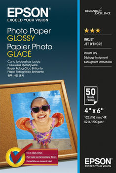 Paper Photo Epson 10x15, 200gr, 50 sheets - Glossy 