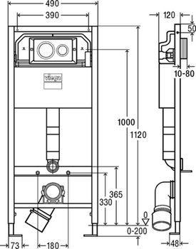 Carcas pentru WC suspendat Viega Prevista Dry+set de fixare+ clapeta de actionare 