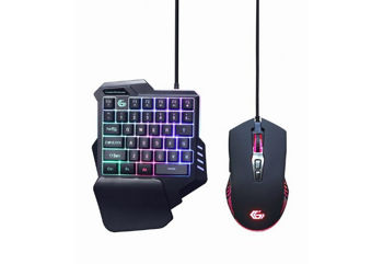 Gaming Kit IVAR TWIN, 35-key keyboard & mouse, 1000-3200 dpi, 7 buttons, Rainbow LED, USB 