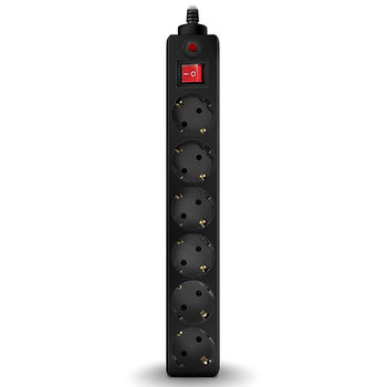 Surge Protector   6 Sockets,  1.8m,  Sven Optima, BLACK, Retail color box, flame-retardant 