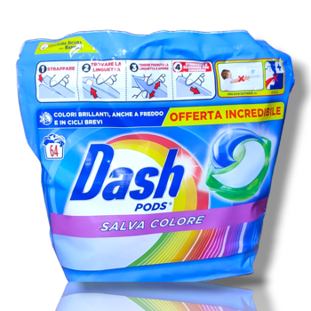 DASH 3 в 1 Salva Colore kапсулы для стирки , 64шт 