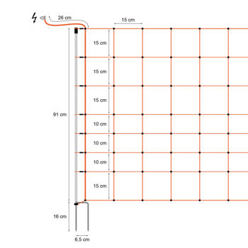 Сетка для электроизгороди 50 м × 90 см 
