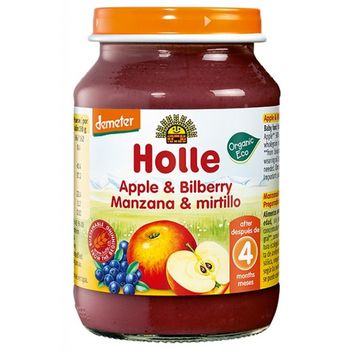 Piure de mere și afine Holle (4 luni+), 190g 