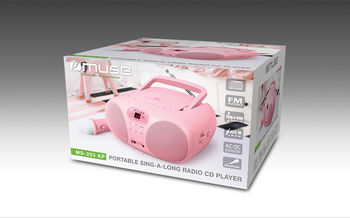 MUSE MD-203KP, KIDS Karaoke, Tuner FM, CD, Pink 
